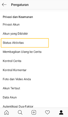 Nonaktifkan Status Aktivitas di Instagram