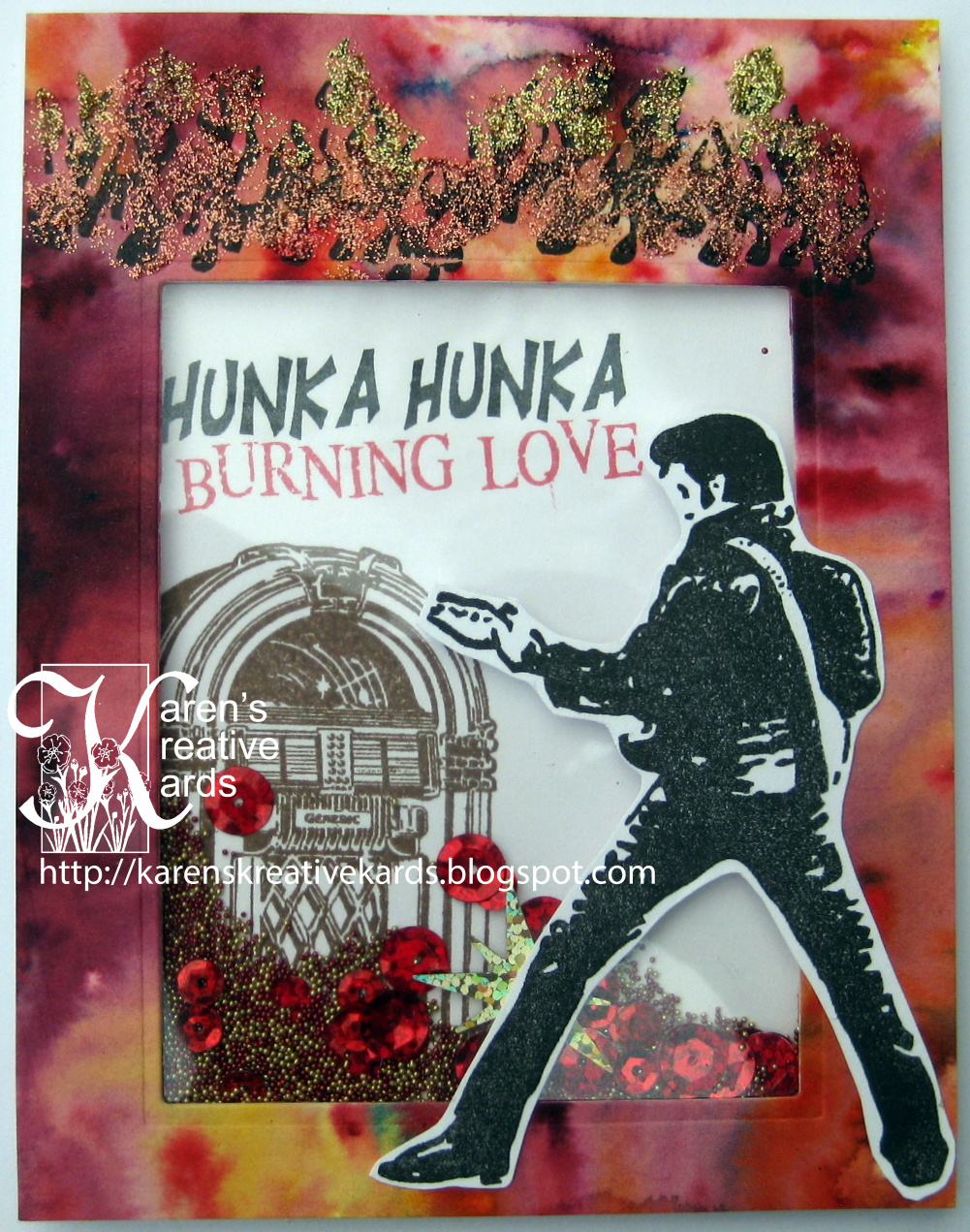 Hunka Hunka Elvis Shaker Card.