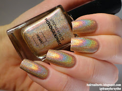 polish nail holographic gold copper nails hema holo