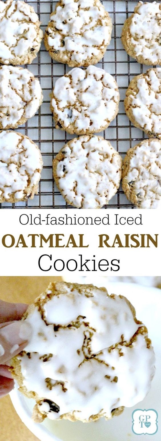 Iced Oatmeal Raisin Cookies