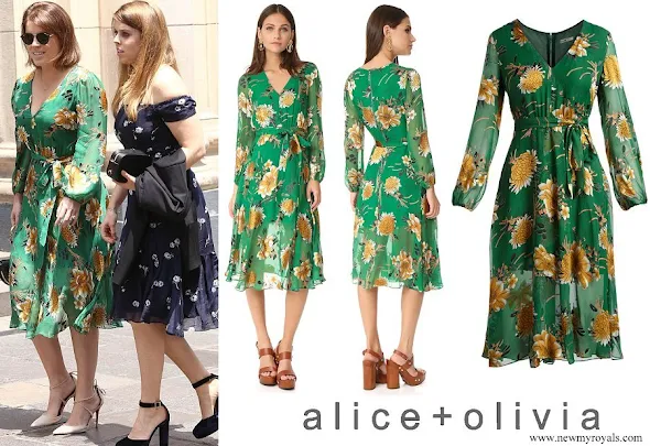 Princess Eugenie wore Alice + Olivia Coco Plunging V-Neck Midi Dress
