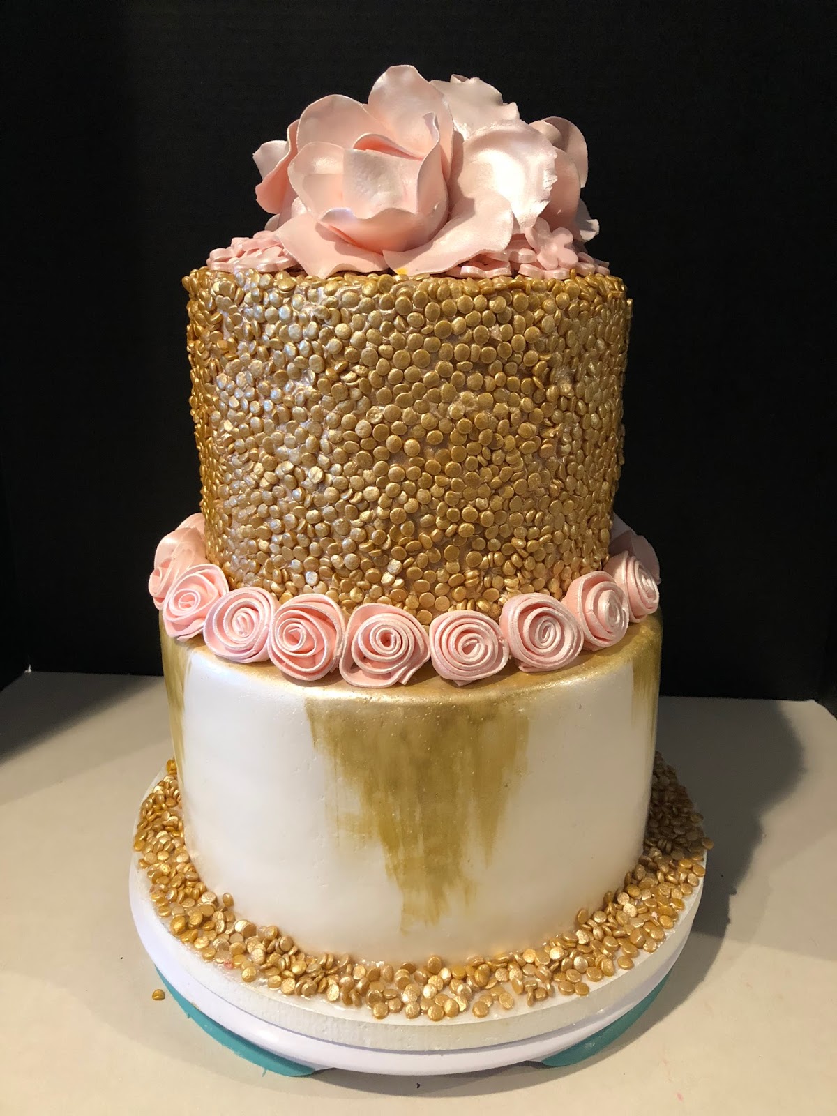 Frosted Insanity: Pink and Gold Baby Shower Cake