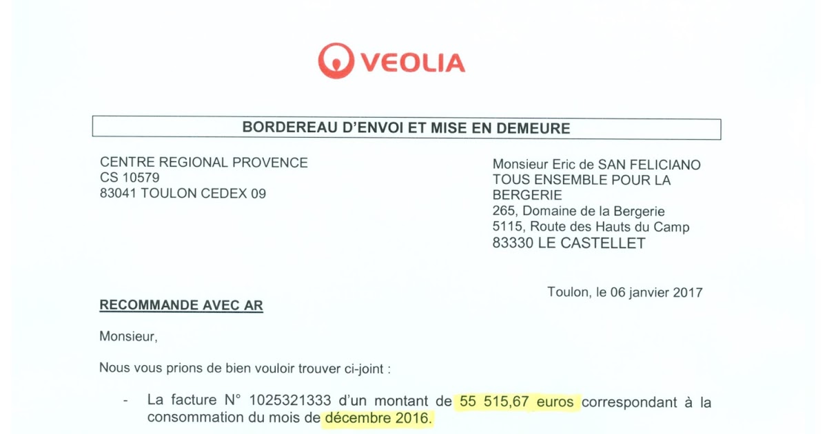 BlogDomaineLaBergerie: FACTURE VEOLIA DECEMBRE