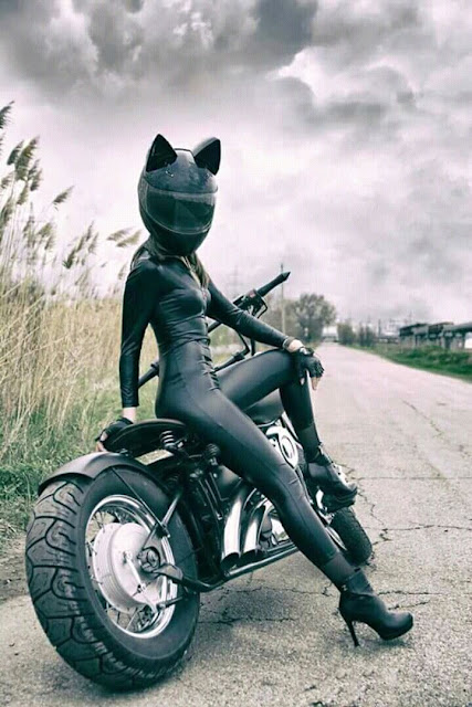 Cat Girl on a motorcycle