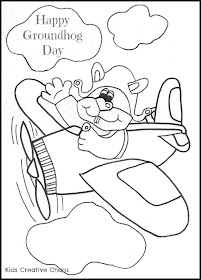When is Groundhog Day? He wishes Happy Groundhog's Day Coloring Page