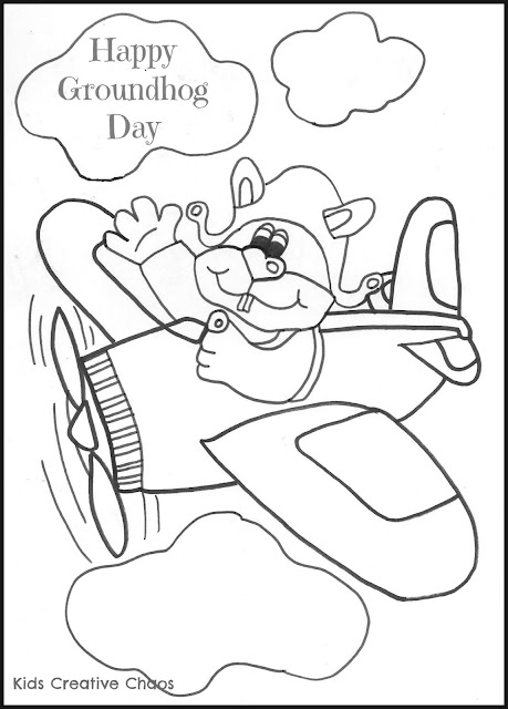 When is Groundhog Day? He wishes Happy Groundhog's Day Coloring Page