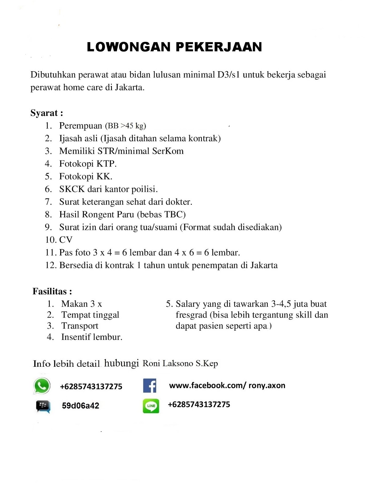 Home Care Jakarta Lowongan