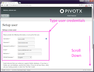 Install PivotX 2.3.11 PHP blog on Windows XAMPP tutorial 10