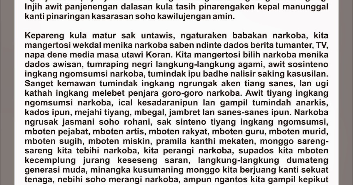 Contoh Pembukaan Pidato Tentang Narkoba