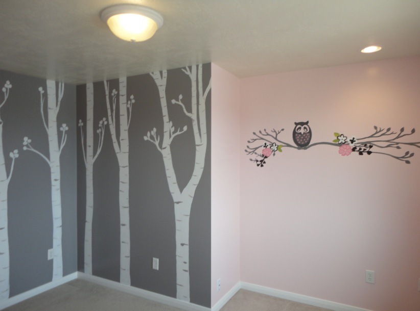 Bawden Fine Murals Nursery S With Aspen Trees And Owls Nursery S With Aspen Trees And Owls