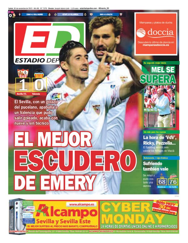 Sevilla, Estadio Deportivo: "El mejor Escudero de Emery"