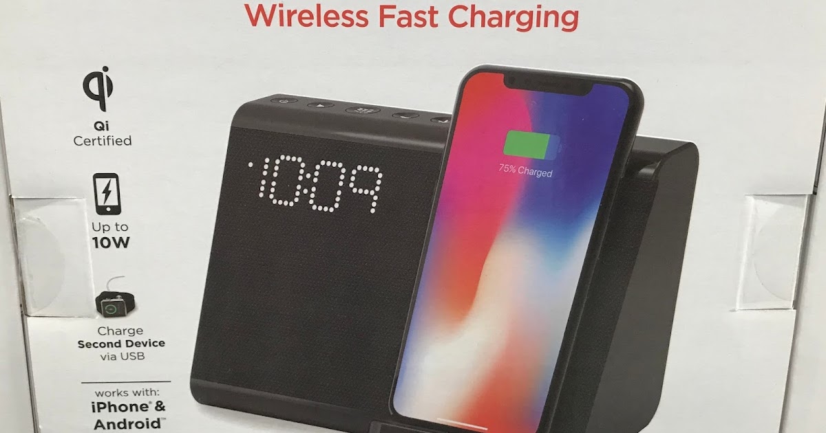 iHome IBTW390 Dual Alarm Clock with Qi Charging Costco Weekender