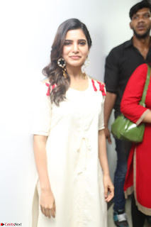 Samantha Ruth Prabhu Smiling Beauty in White Dress Launches VCare Clinic 15 June 2017 003