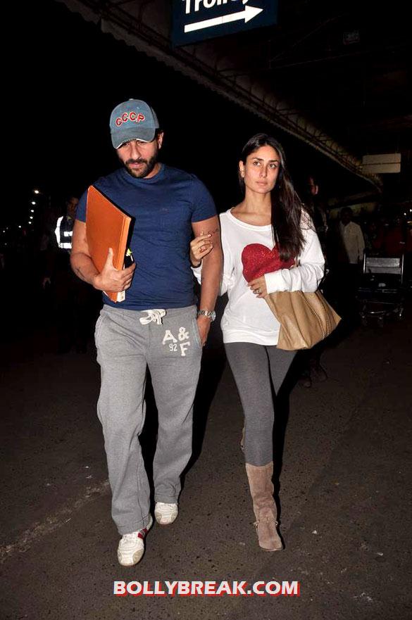 Saif Ali Khan, Kareena Kapoor - (3) - Saif Ali Khan & Kareena snapped at the airport - August 2012
