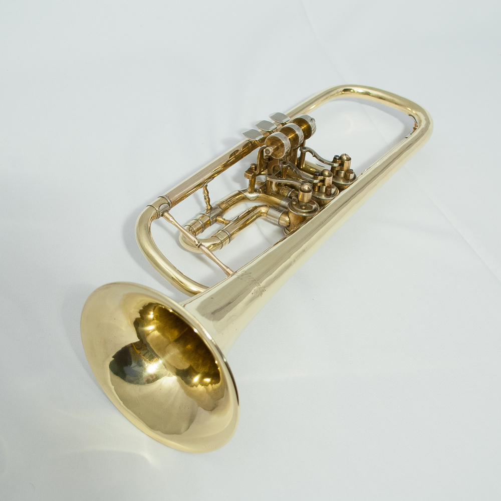 Trumpet by Amati in Bb with rotary valves (raw brass)