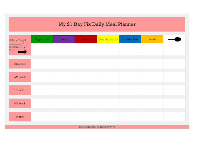 21 Day Fix Menu Planner (Printable)