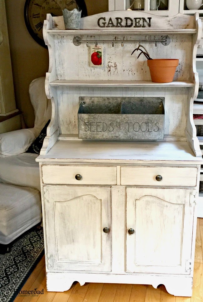 How to Create a Chippy White Milk Painted Potting Bench