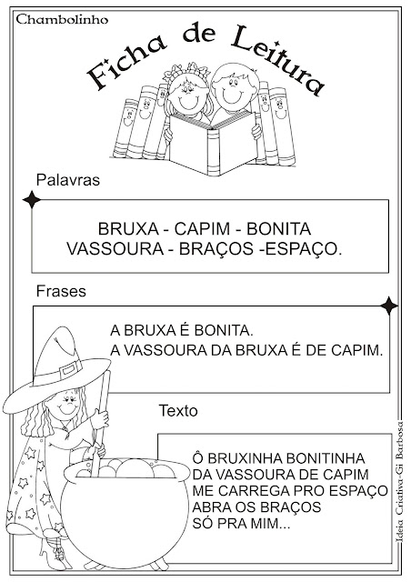 Ficha de Leitura Chambolinho Texto Infantil Buxinha Bonitinha