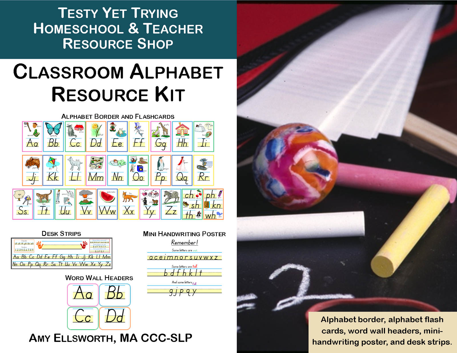 Testy yet trying Homeschool and Teacher Resource Classroom Alphabet