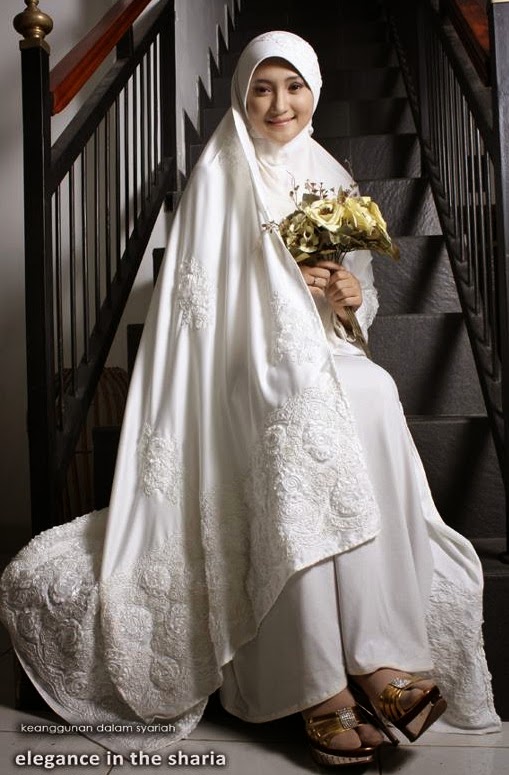 Desain Gaun Pengantin Syari Bercadar - Model Gaun Pengantin