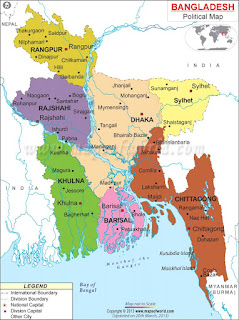 Bangladesh Map City Town Regions 