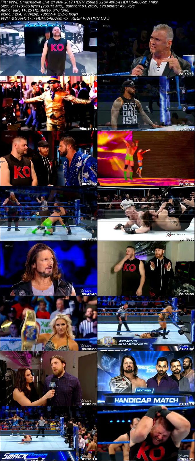 WWE Smackdown Live 21 November 2017 480p HDTV 250MB Download