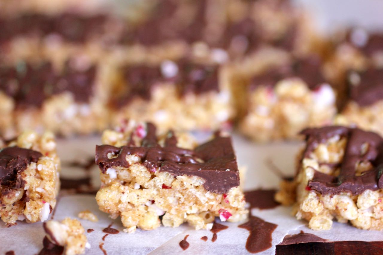 Green Gourmet Giraffe Caramel chocolate rice krispie slice with a