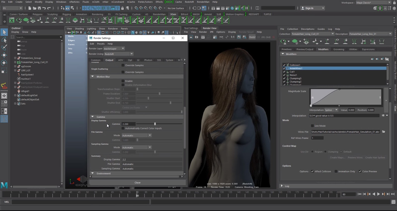 Making Realistic Female Hair Animation with Maya XGen | CG TUTORIAL