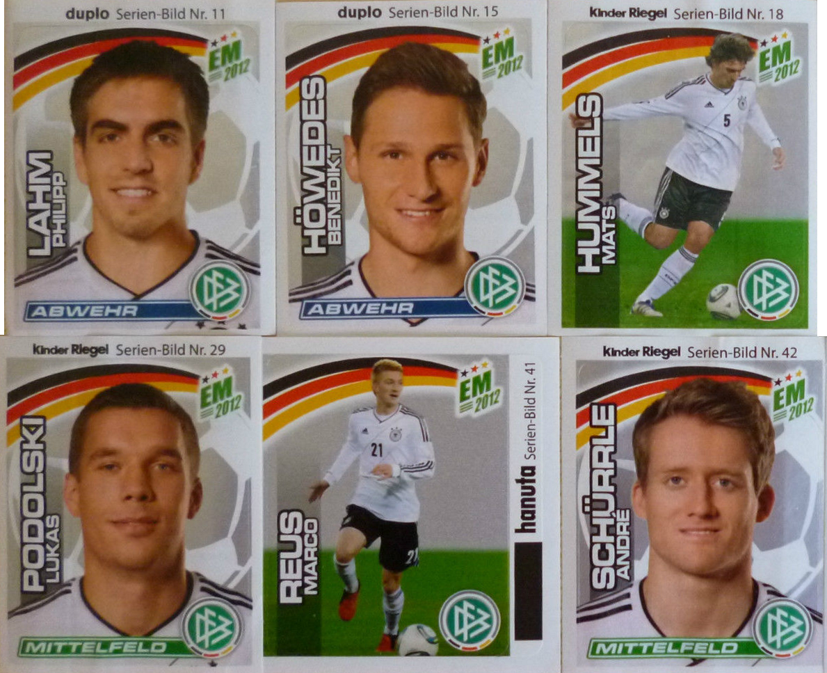 EM Ferrero Info / Cartophilic Football Kinder Stars Sammelalbum / Hanuta/ 2012 - Duplo DFB Riegel Exchange: