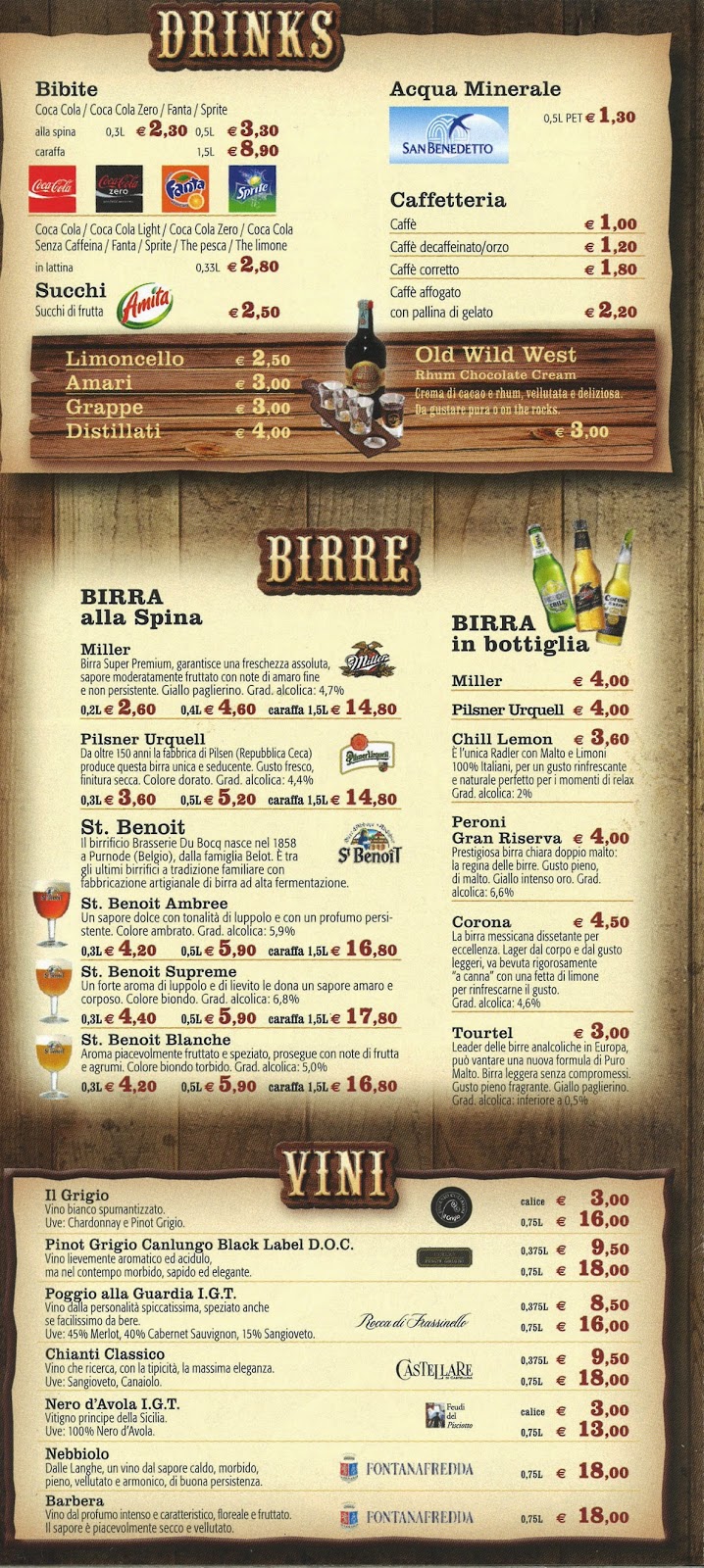 old wild west menu prezzi 2020 Seth Feliu old wild west menu prezzi 2020 Seth Feliu