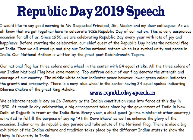 republic day 2019 speech essay slogans poems 26 january dowry essay