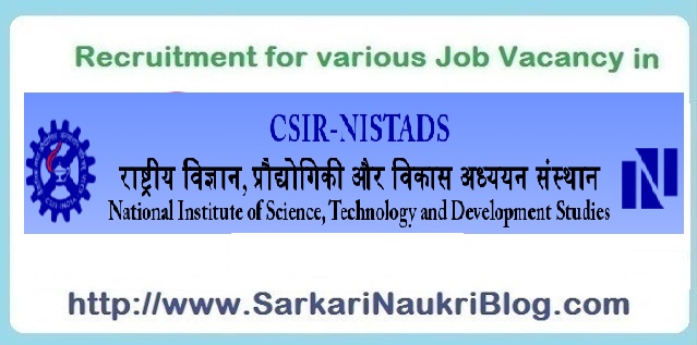 Naukri Vacancy Recruitment CSIR NISTADS