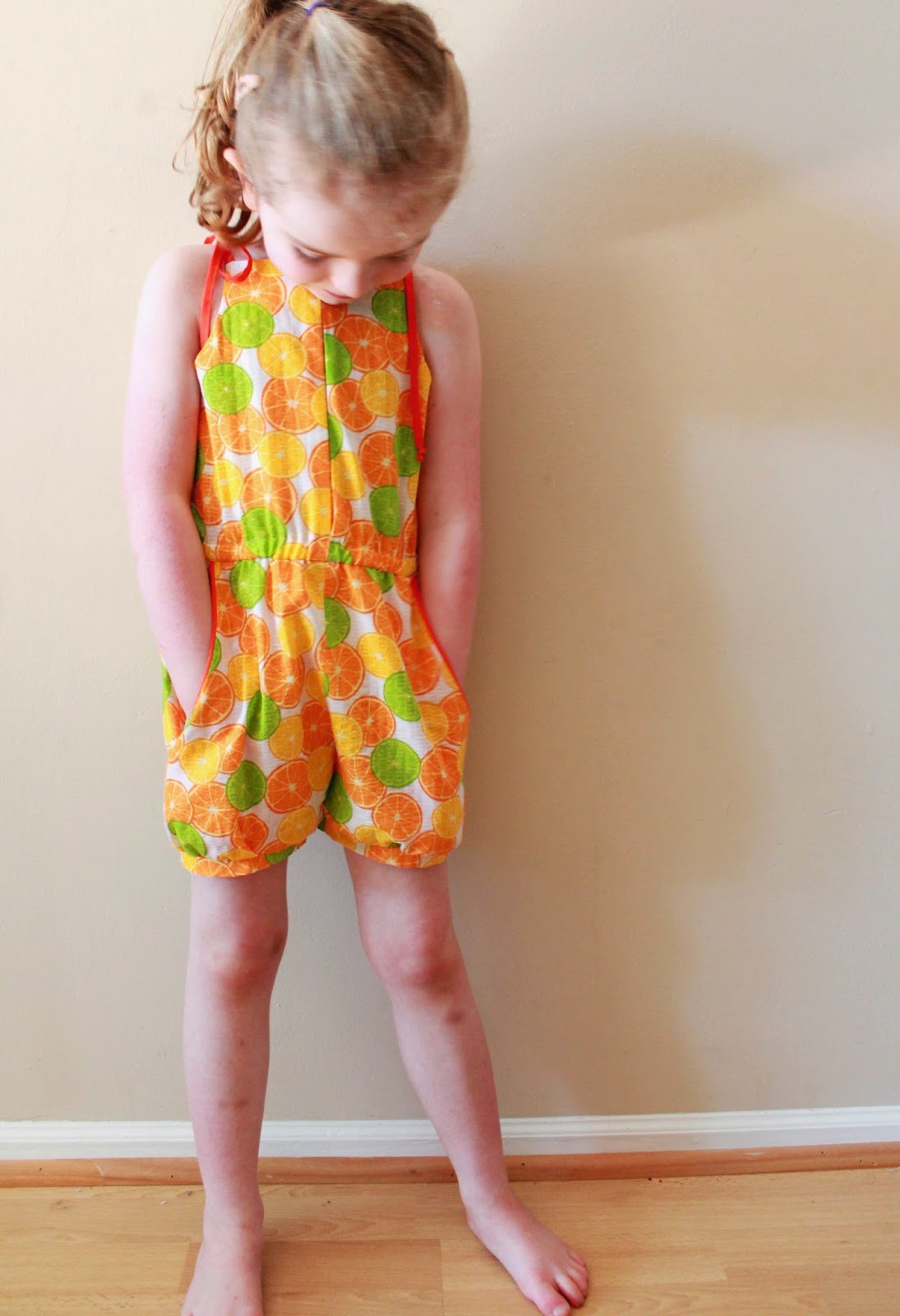Citrus Retro Romper from E&E Patterns Pleated Playsuit | The Inspired Wren