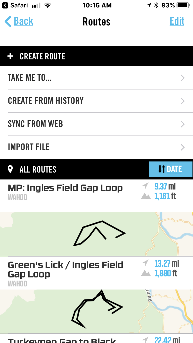 delete routes from wahoo elemnt