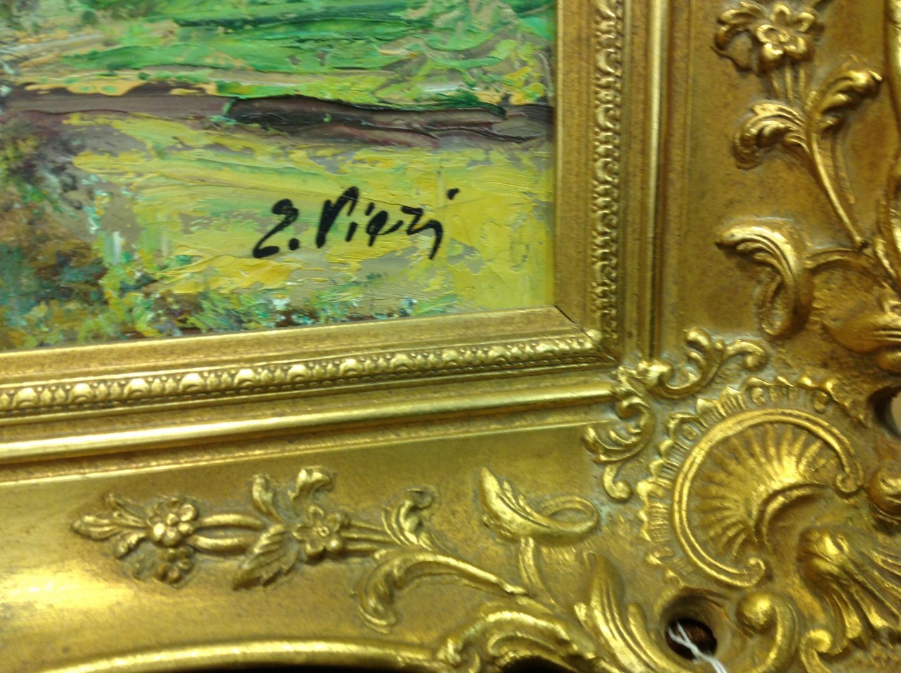 Art Gallery Original Oil on Canvas in carved gilt wood frame from art