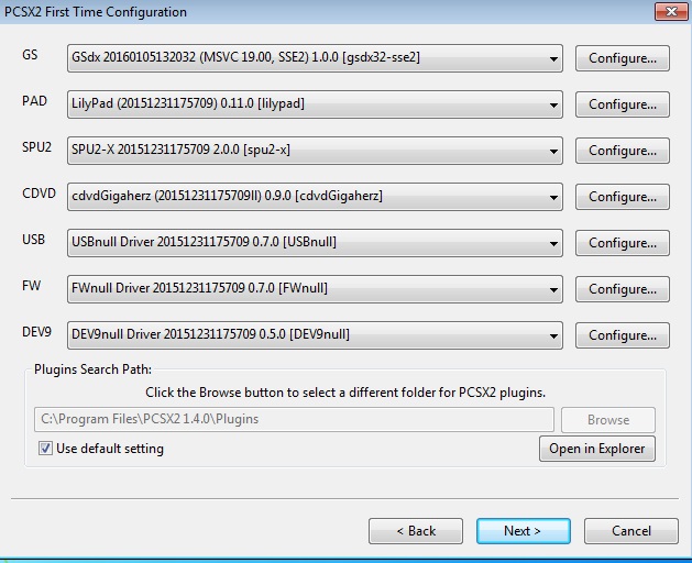 Default plugins