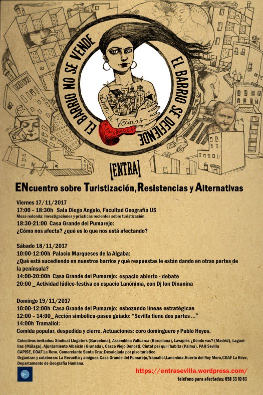 ENcuentro sobre Turistización,Resistencia y Alternativas en Sevilla. 17,18 y 19 de Noviembre.