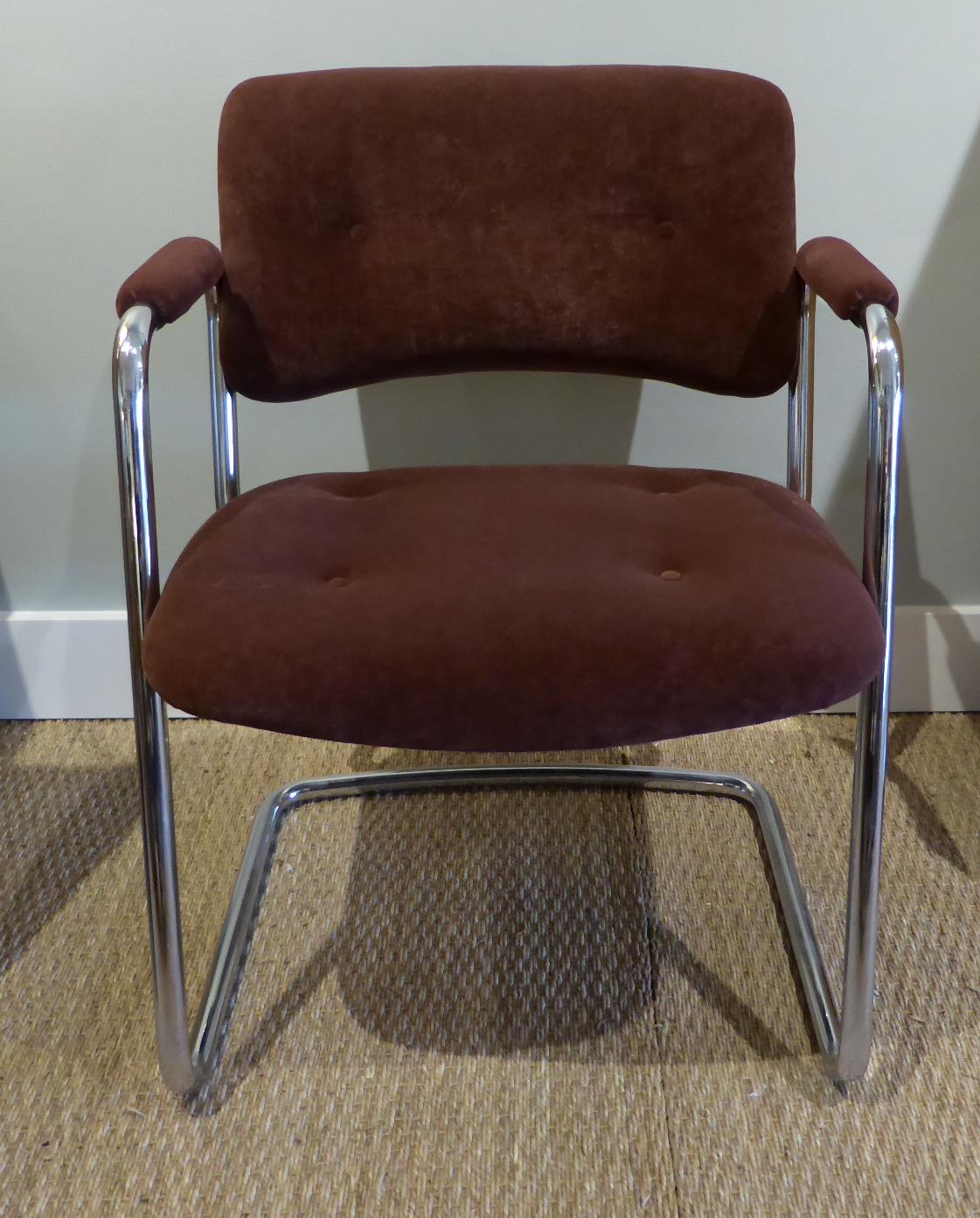 MICHAEL THOMAS : Pair of Tufted Velvet Chairs