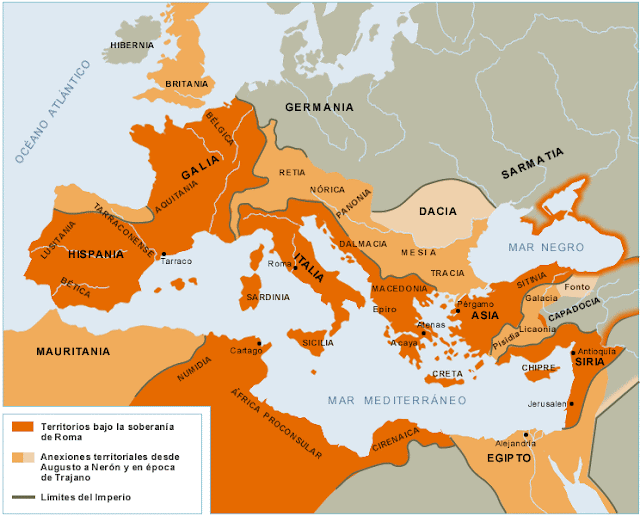 LA CASA DEL TEATRO: Mapa del Imperio Romano