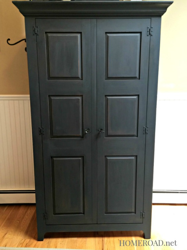 black painted armoire