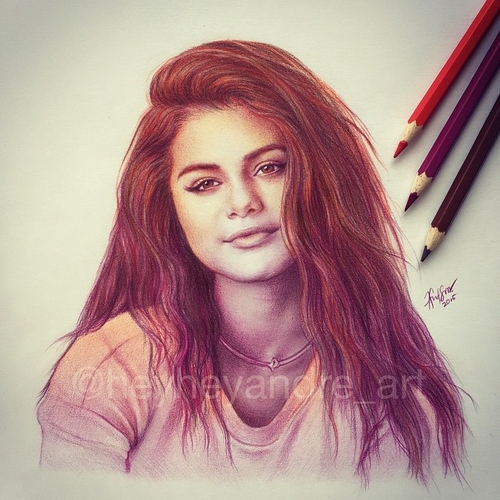 20-Selena-Gomez-André-Manguba-Celebrities-Drawn-and-Colored-in-with-Pencils-www-designstack-co