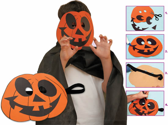 Atividade Halloween Máscara de Abóbora Como fazer