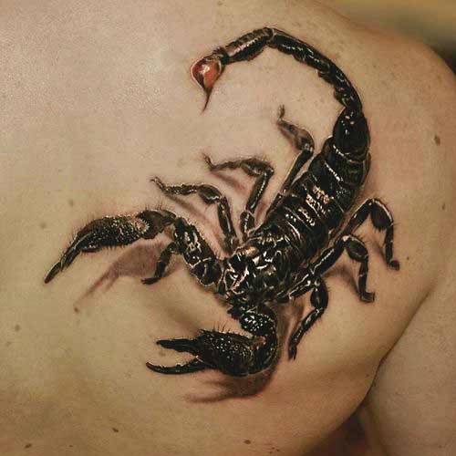 beautiful scorpion tattoo design on the back