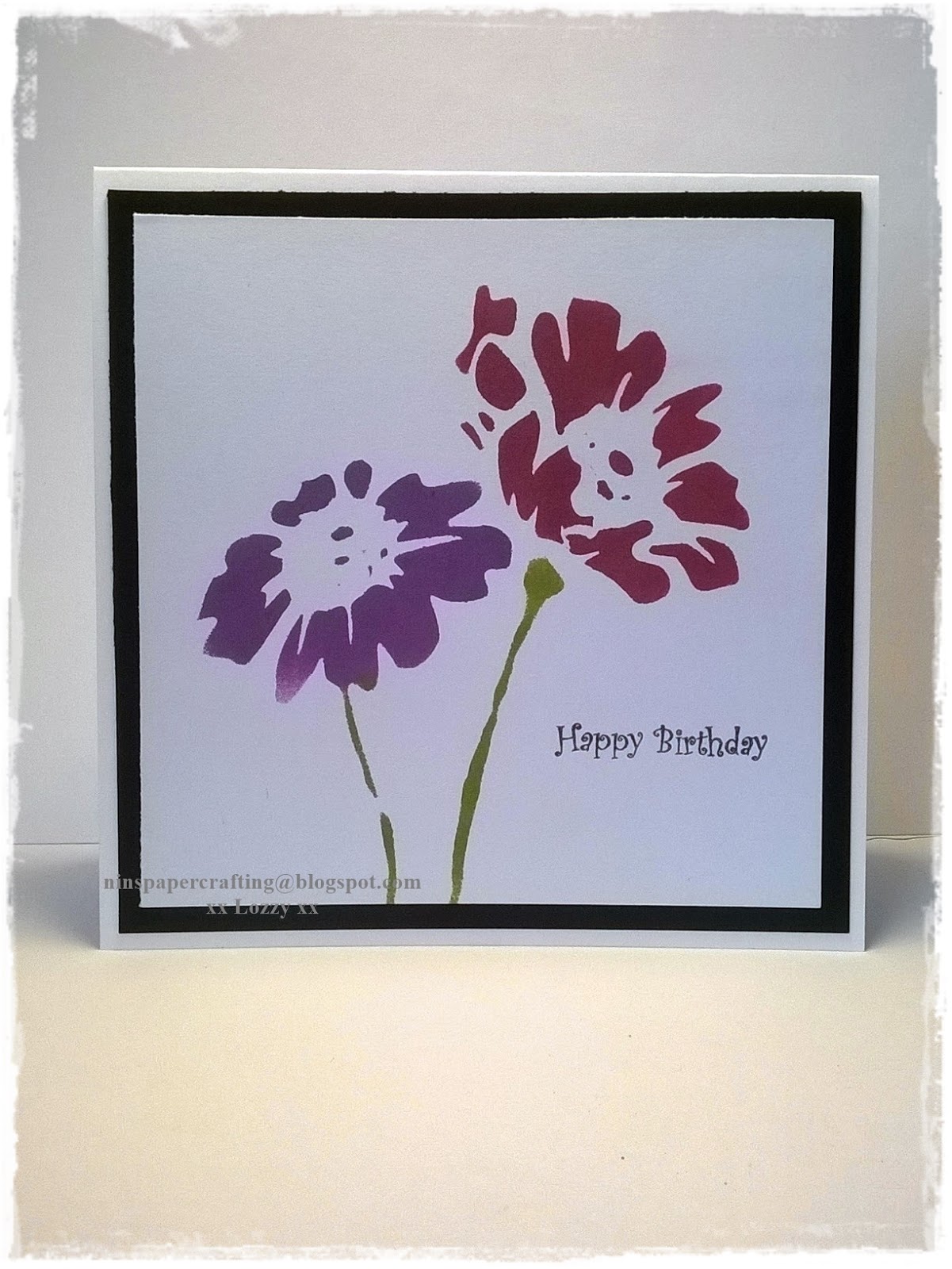 Nins Handmade Cards 3 cards with using one stencil