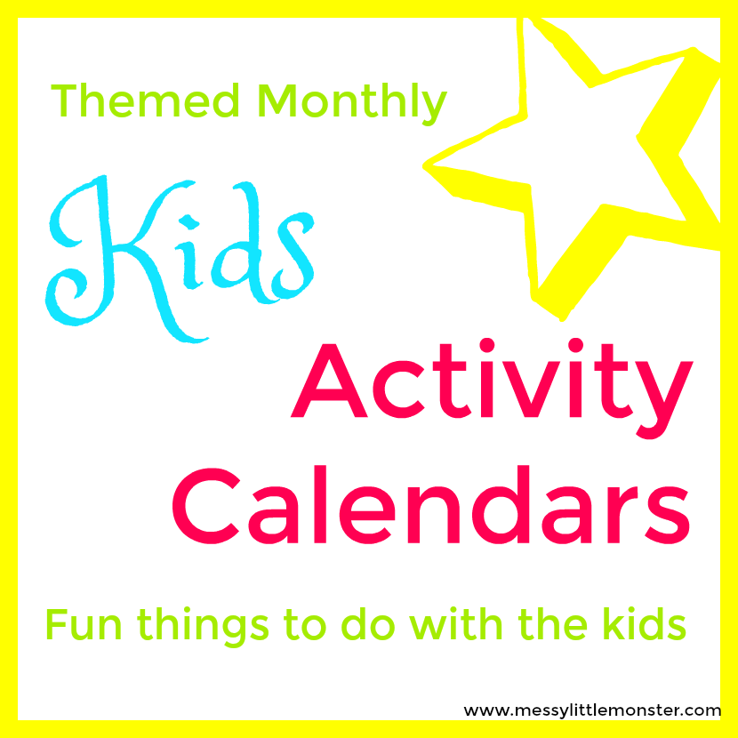 Kids Activity Calendars Messy Little Monster
