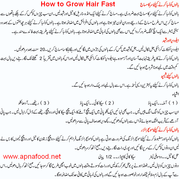 How To Grow Hair Fast In Urdu Apna Food