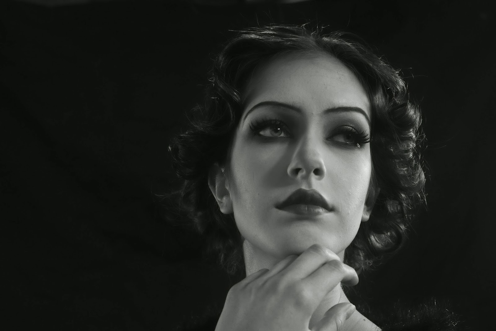 Marc Zapanta Makeup Black White 1920 s Photoshoot