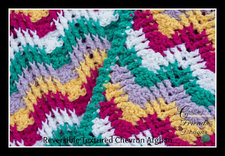 Reversible Textured Chevron Afghan Crochet Pattern