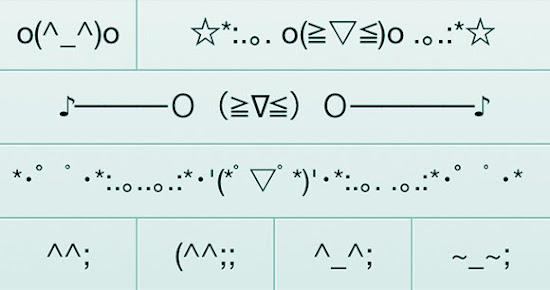   Seri Kedua ini menggambarkan aneka macam abjad mirip zombie Emoticon Jepang (SERI 2) Emoji Karakter, Awan, Bingung, Menggila, dan Menari