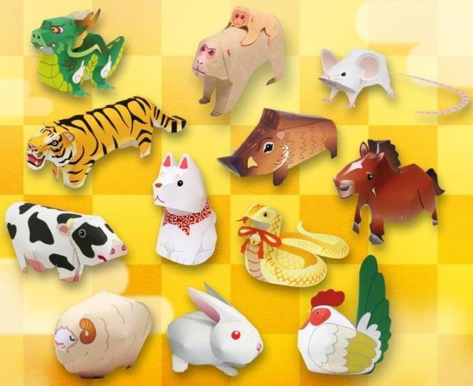 PAPERMAU: Chinese Zodiac Animals Paper Toy Collection - by Canon